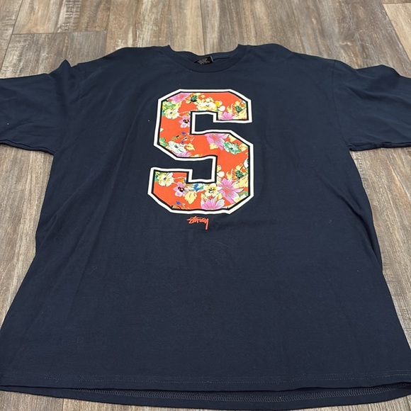 Stussy 80 skate skateboard surf t shirt navy tropical XL - Picture 3 of 6